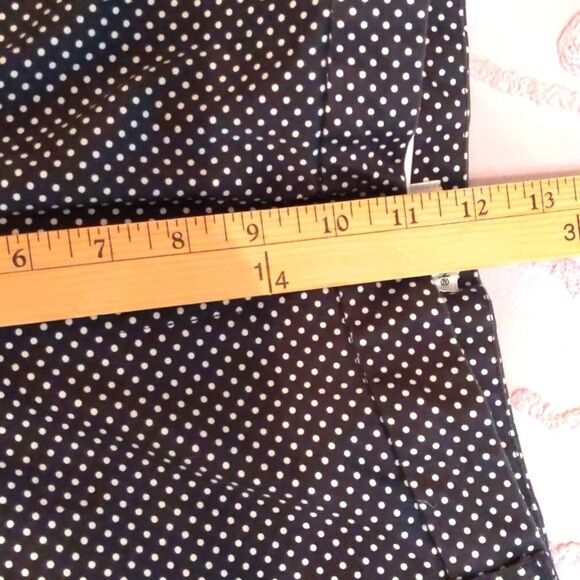 Cotton Stretchy Capri Black White Dots Sz 12 - Picture 9 of 9